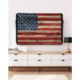 thumbnail image 5 of Retro American Flag Outdoor TV Cover 30 to 32 Inch Weatherproof, Vintage USA Flag Red Blue Wooden 600D Oxford TV Covers with Waterproof Zipper, Outside Flat TV Screen Protector Size 30"Wx19"Hx4.5"D, 5 of 7