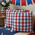 thumbnail image 2 of 2 Pack Outdoor Waterproof Throw Pillow Covers,Vintage Red Blue White Checker Decorative Square Patio Pillowcases for Chair Couch Sofa 16x16in, 2 of 9