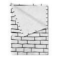 thumbnail image 2 of Brick Wall Soft Flannel Fleece Blanket, Black and White Hand-drawn Stonewall Design Urban Architecture City Theme, Cozy Plush for Indoor and Outdoor Use, 50" x 60", Black and White, by Ambesonne, 2 of 5
