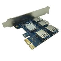 PCI-E to USB Adapter 4-port PCI-E X1 to USB 3.0 Riser Card Extender Board Mining Accessory