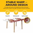 thumbnail image 4 of Christmas Table Cloths for 6 Foot Rectangle Tables, Winter Ice Cream Sugar Pine Needle Red Plaid Patio Waterproof Elastic Fitted Tablecloths, Washable Rectangular Table Cover for Camping, 4 of 8