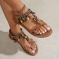 thumbnail image 6 of SBYOJLPB Women's Fashionable Casual Flip-Flops Round-Toe Open-Toe Roman-Style Beaded Bohemian Beach for Outdoor Wear Sandals, 6 of 7