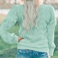 thumbnail image 4 of RXIRUCGD Women's And Winter Long Sleeve Solid Comfortable Tops, Green, Size: M, 4 of 4