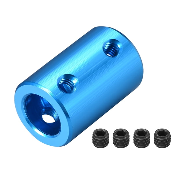 Acoplador de eje flexible 8mm a 10mm Bore L25xD16 Conector rígido de rueda de motor robot azul