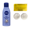 Nivea body lotion shea daily moisture 48 hr smoothing dry 6.8 oz + Eleganceinlife 10 pc cotton round make up remover