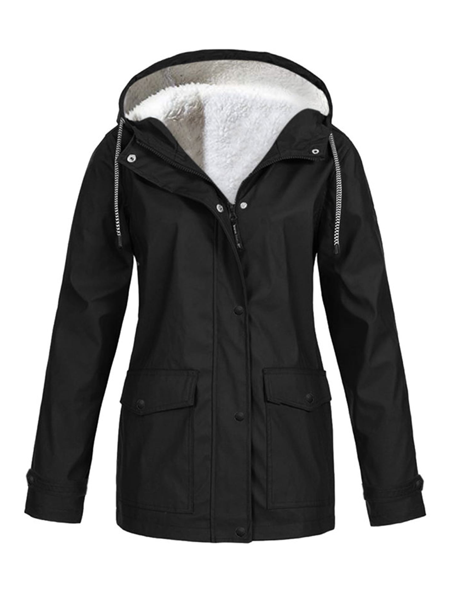 Women S Waterproof Jacket Raincoat Fleece Lined Warm Winter Coat Plus