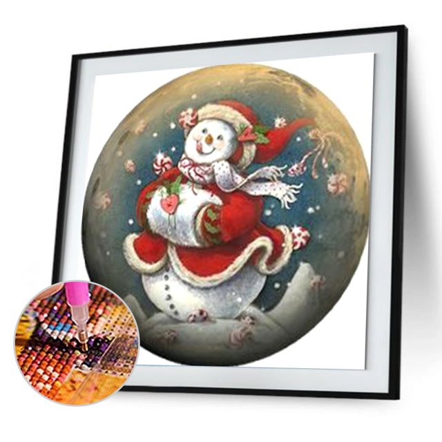5D taladro redondo completo diamante pintura DIY Navidad círculo Kits pedrería artesanía Likrtyny decoración de arte
