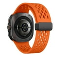 thumbnail image 4 of Dwitch Magnetic Sport Band Compatible with Samsung Galaxy Watch Ultra Bands 47mm, Soft Fashion Silicone Breathable Replacement Strap with Magnetic Buckle for Galaxy Watch Ultra 2024 Women Men,Orange, 4 of 6