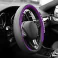 thumbnail image 4 of Geometric Chic Microfiber Leather Steering Wheel Cover Fits 14.5" - 15.5", 4 of 6