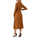thumbnail image 3 of INSPIRE CHIC Vestidos de Otoño para Mujeres de Manga Larga Cuello Redondo Tejido A-Line Vestido Midi Casual S Caramelo, 3 of 6