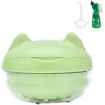 thumbnail image 1 of Étui de Rétention Mignon avec Outil de Retrait et Miroir, Gobelet de Bain Compact pour Prothèses Partielles avec Passoire et Brosse, Récipient Étanche pour Aligneurs, Protège-Dents, Protège-Nuits, Placages (Chat Vert), 1 of 7