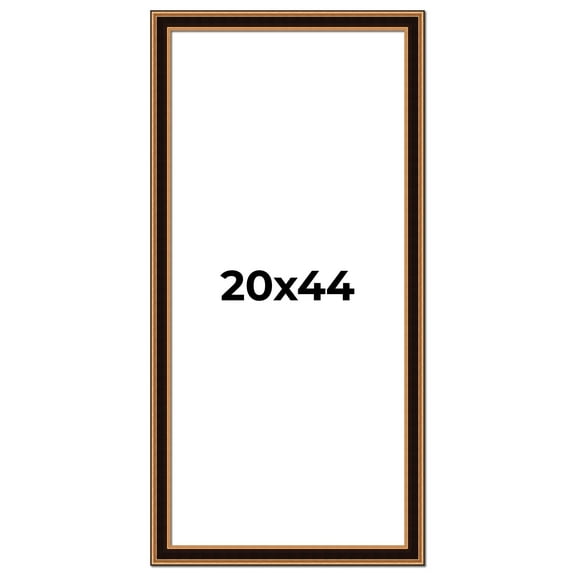 20x44 Frame Gold Brown Plein Air Vintage Solid Wood Picture Frame | 1.75 Inches Moulding Width |