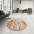thumbnail image 4 of Ahgly Company Machine Washable Indoor Round Contemporary Brown Area Rugs, 6' Round, 4 of 7