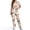 Bow Cow Print, variant on Retro Camo Hunting Brown Medical Uniform Set for Women, V-Neck Scrub Top & Stretch Pant, Plus Size S-5XL with Pockets