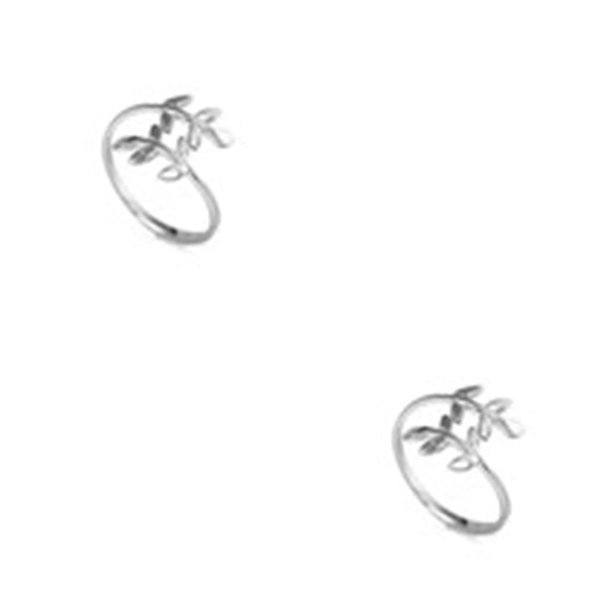 Jumpingount Anillo de rama de hoja de moda para mujer, aleación de Zinc, fiesta, trabajo, fecha escolar, boda, compromiso, suministros de joyería Oro 2piezas