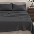 thumbnail image 3 of 100% Organic Cotton Jersey Sheet Set - Soft, Breathable, Stretchy 4-Piece Bedding Set (Queen, Charcoal), 3 of 5