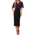 thumbnail image 2 of INSPIRE CHIC Shrugs for Women's Ruffle Short Sleeve Open Front Bolero Summer Cropped Cardigan for Dress XL Dark Purple, 2 of 6