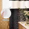 thumbnail image 3 of No Hook Shower Curtain, Leopard Print Shower Curtains for Bathroom with See Through Top Window, Chic Abstract Black Brown Animals Texture Waterproof & Washable Bath Curtain Stand Up Stall 36"x72", 3 of 9