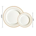 thumbnail image 3 of JL Prime 50 Piece Rose Gold Plastic Plates for 25 Guests, Heavy Duty Reusable Disposable Plastic Plates with Rose Gold Rim for Party and Wedding with 25 Dinner Plates, 25 Salad Plates, 3 of 11