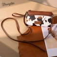 thumbnail image 2 of Wrangler Western Cowhide Crossbody Bags for Women Clutch Wristlet Purse, brown, 2 of 6