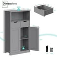 thumbnail image 7 of Walsunny Bathroom Storage Cabinets for Floor with 2 Doors 2 Drawers Freestanding Wooden Shelves Organizer Cupboard for Small Spaces Bathroom Living Room Bedroom Entryway Gray, 7 of 7