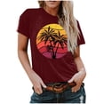 thumbnail image 1 of RKSTN T-Shirts Graphiques pour Femmes Col Rond Manches Courtes Blouse de Plage Hauts Aguichant Impression Régulière Chemises, 1 of 5