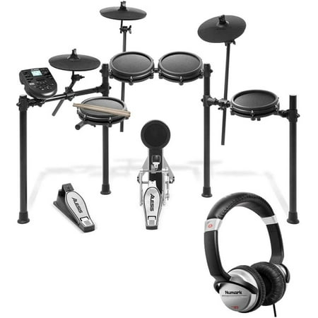 Alesis Nitro Mesh 8 Piece Electronic Drum Kit with Sticks, Headphone and 10' Cable
