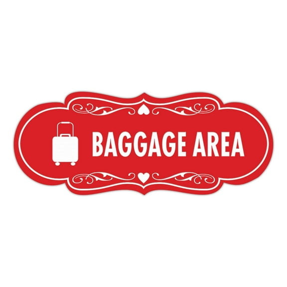 Signs ByLITA Designer Baggage Area Sign (Red) - Large