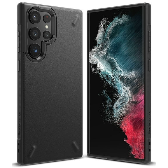 Ringke Onyx Case Compatible with Samsung Galaxy S22 Ultra, Tough Rugged Protective Cover - Black