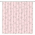 thumbnail image 3 of Pink Heart Shower Curtain Valentine''s Day Romantic Love Sweet Lover Minimalist Modern Bathroom Decor Curtains Set with Hooks, 70" W x 84" H, 3 of 6