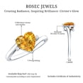 thumbnail image 5 of Rosec Jewels Real Citrine Heart Shaped Engagement Ring - 2 Ct - Citrine Diamond Ring for Women - AAA Grade - with Jewelry Box, 14K White Gold, US 11.00, 5 of 8