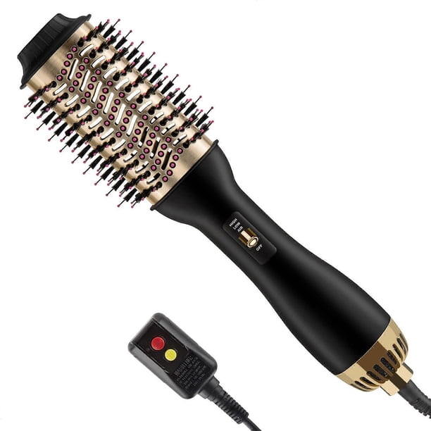 Cepillo secador de pelo 4 en 1 con tecnología de iones negativos y cerámica para controlar el encrespamiento.