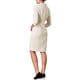 thumbnail image 3 of INSPIRAR CHIC Vestido de Tweed con Cuello de Solapa y Botones de Manga 3/4 para Mujeres M Beige Blanco, 3 of 5