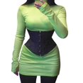 thumbnail image 5 of Women's Lace Up Boned Jacquard Brocade Waist Training Underbust Corset, 5 of 8
