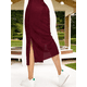 thumbnail image 4 of Falda Casual Midi Lápiz MALABIS para Mujer Color Vino con Abertura Lateral, 4 of 5