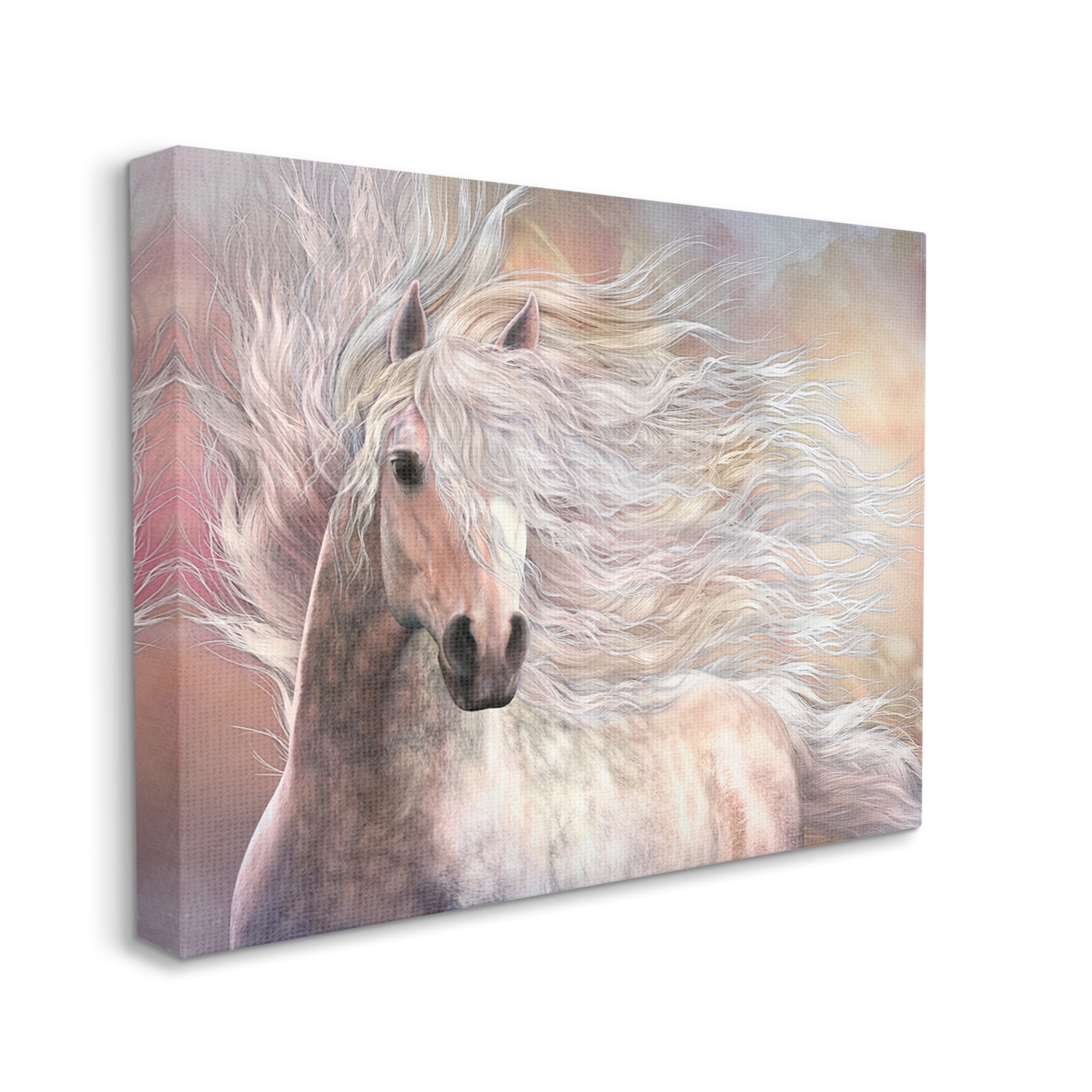 Stupell Industries Cielo Windblown Stallion Portrait Animals & Insects Painting Gallery Wrapped Canvas Art Print Wall Art, 40 x 30