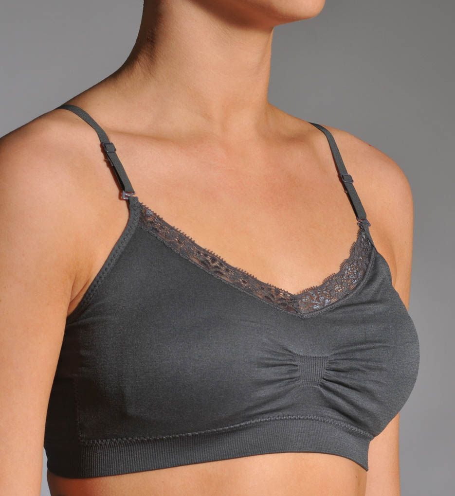 Women's Coobie 9042 Strappy V-Neck Lace Trim Bra 