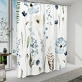 thumbnail image 2 of Shower Curtain Watercolor Flower Shower Curtain Sets - Spring Moonlight Blue Floral Shower Curtains for Bathroom Washable，Minimalist Modern Fabric Cloth with Hooks Washable，72 x 72, 2 of 6