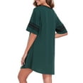 thumbnail image 5 of DreamFish Womens Nightgown Short Sleeve Sleepshirt V Neck Sleepwear Casual Loungewear Ladies Sleepwear, 5 of 9