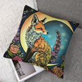 thumbnail image 7 of Moonlit Fox Cushion Cover Woodland Animal Pillow Cover for Sofa Kids Adults Colorful Roses Pillowcase, 7 of 7