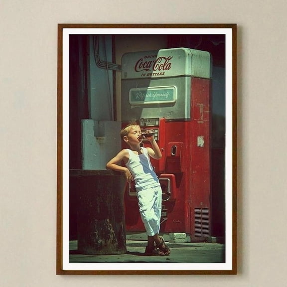 Vintage Coca-Cola Photography Print: Retro Bar Cart Wall Art UNFRAMED PAPER POSTER, Home Decor, Vintage Gift, Living Room Dercor