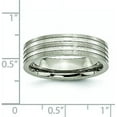 thumbnail image 6 of Chisel Titanium Brushed and Polished 6.2mm Grooved Band - Ring Size 9.0-3.7gm, 6 of 8