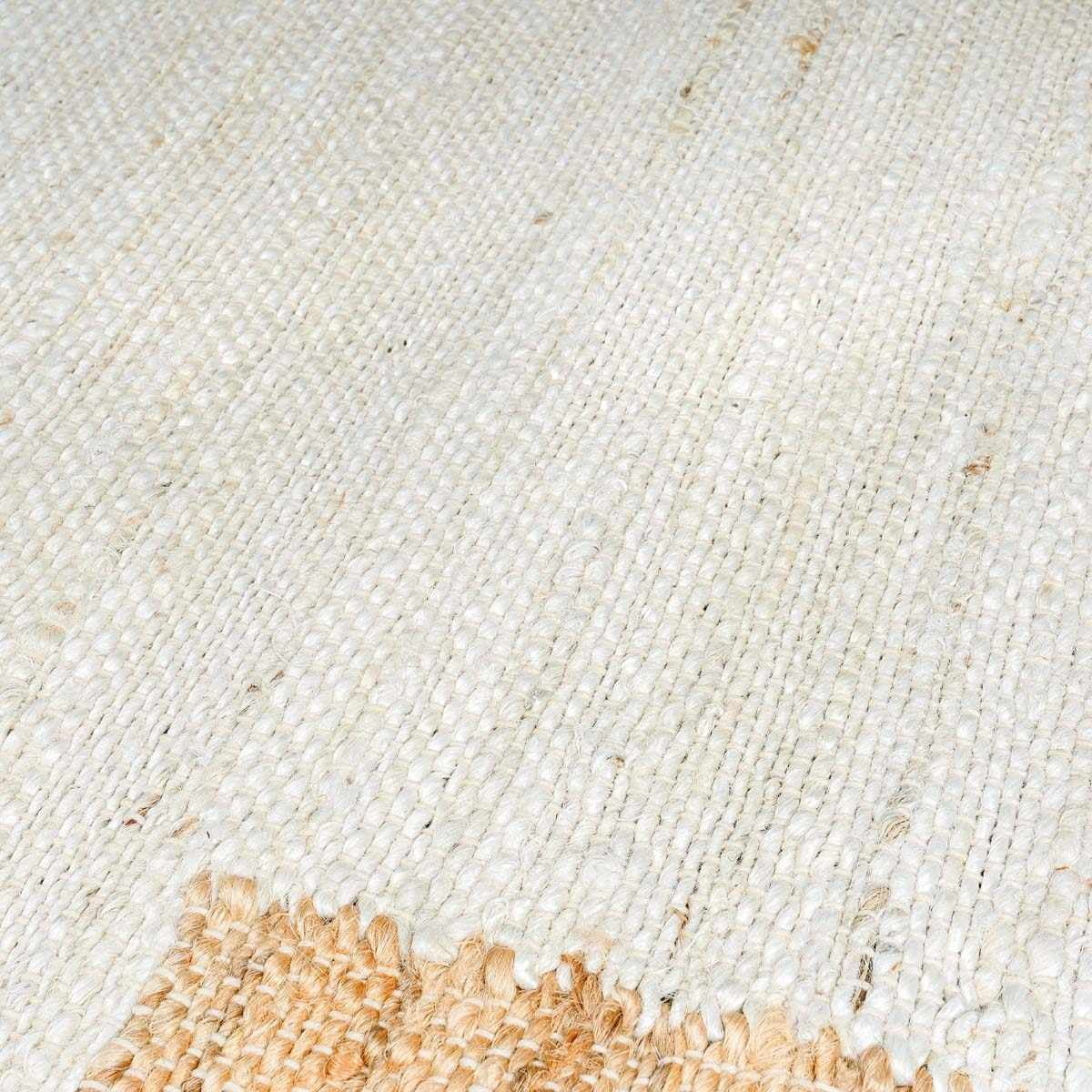 Hauteloom Rocio JModern Hand Woven Natural Fiber Jute Area Rug - Contemporary Geometric Checkered Carpet for Living Room, Bedroom, Dining Room - Cream, Tan - 9' x 12'
