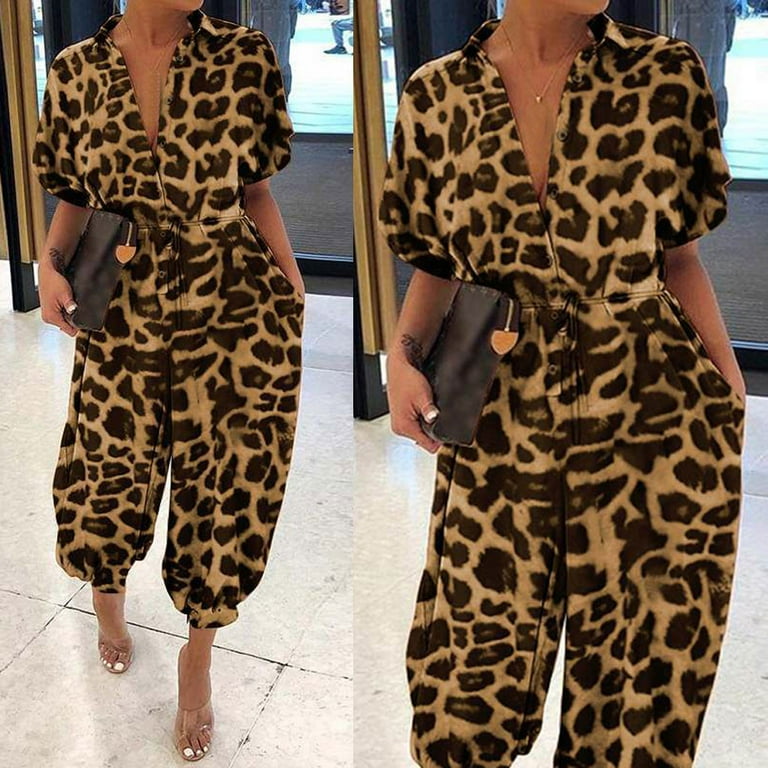 Leopard print jumpsuit petite sales