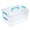 Blue, variant on Black 2-Tier Stackable Plastic Storage Box With Carry Handle For School Office Supplies