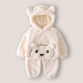 thumbnail image 2 of GUNIA Baby Boys Pajamas Sets Winter Outfits Two Piece Cozy Bear Design Long Sleeve With Big Pocket Lined Baby Toddler Kids Homewear Pj'S Sleepwear White 3-6 Months, 2 of 3