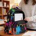 thumbnail image 5 of FKELYI Kids Backpack for Boys 17 Inch School Backpacks Splatter Soccer Print Spacious Bookbag with Multi-Pockets Lightweight Casual Daypack for Elementary Student, 5 of 7