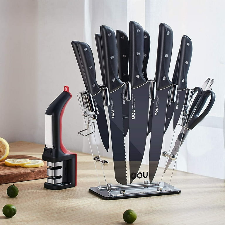 Reviews for OOU Kitchen Knife Block Set - 15 Pieces High Carbon Stainless  Steel Kitchen Knife Sets