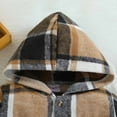 thumbnail image 6 of Odeerbi Toddler Boys Girls Hooded Plaid Shacket Jacket Kids Toddler Flannel Shirt 2025 Long Sleeve Plaid Jacket Baby Fall Shirt Coat Outwear Khaki 4-5 Years, 6 of 9