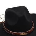 thumbnail image 4 of Nwiuh Kids Cowboy Hat for Girls Boys Western Cowgirl Hat with Boho Belt Unisex Wide Brim Fedora Hat (Black, 3-8 Years), 4 of 4